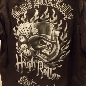 +Biker Clothing Co Mens M Black Hills Rally Shirt 2013 Button Up Short Sleeve